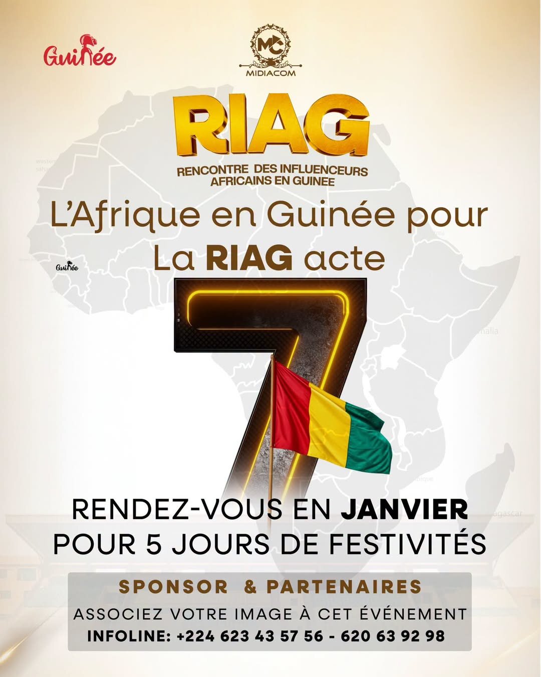 Affiche officielle d'annonce de la RIAG acte 7 : rendez-vous en janvier pour 5 jours de festivités